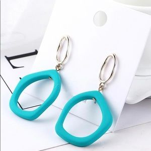 Aqua Blue Acrylic Earrings